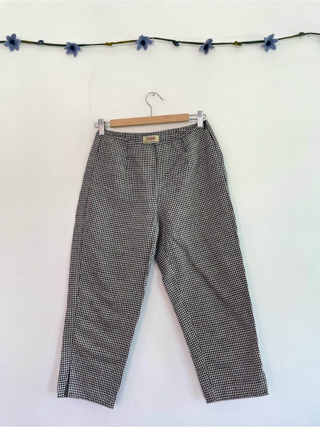 Vintage Linen Gingham Capris